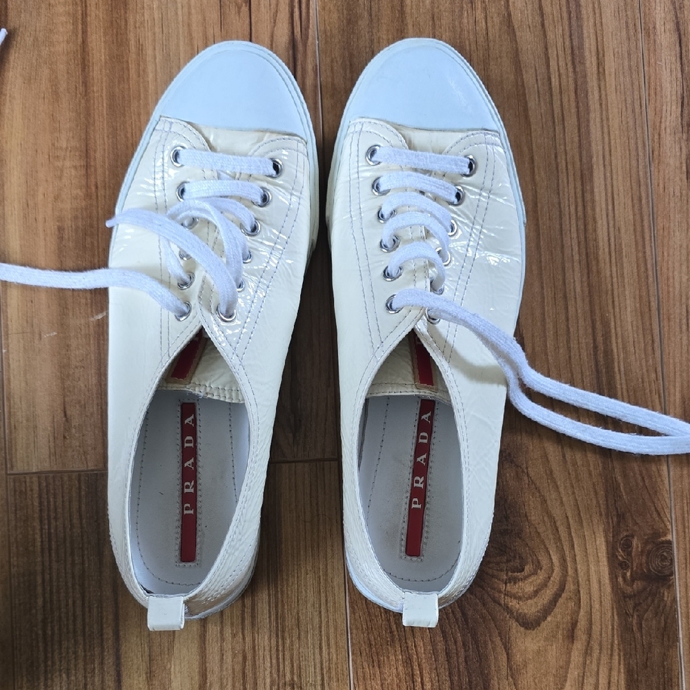 Prada Women's Off-White Sneakers